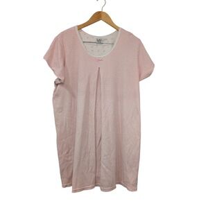 In Due Time‎ Maternity Nursing Sleepshirt Nightgown Pink White Stripe Size 1X